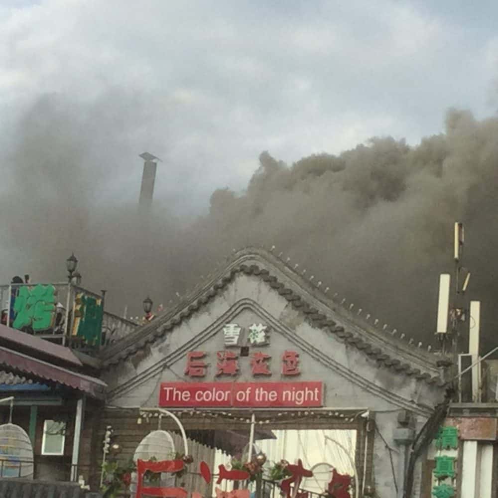 While I was there, a fire broke out on a rooftop. Fortunately, it didn't spread but it was certainly the center of attention.